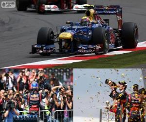 yapboz Mark Webber İngiliz Grand Prix 2012 onun wictory kutluyor